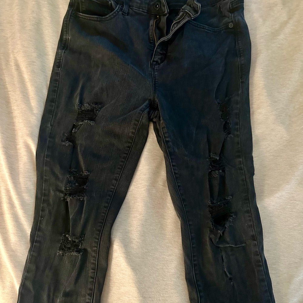 Torrid Black Skinny Jeans Distressed Style
